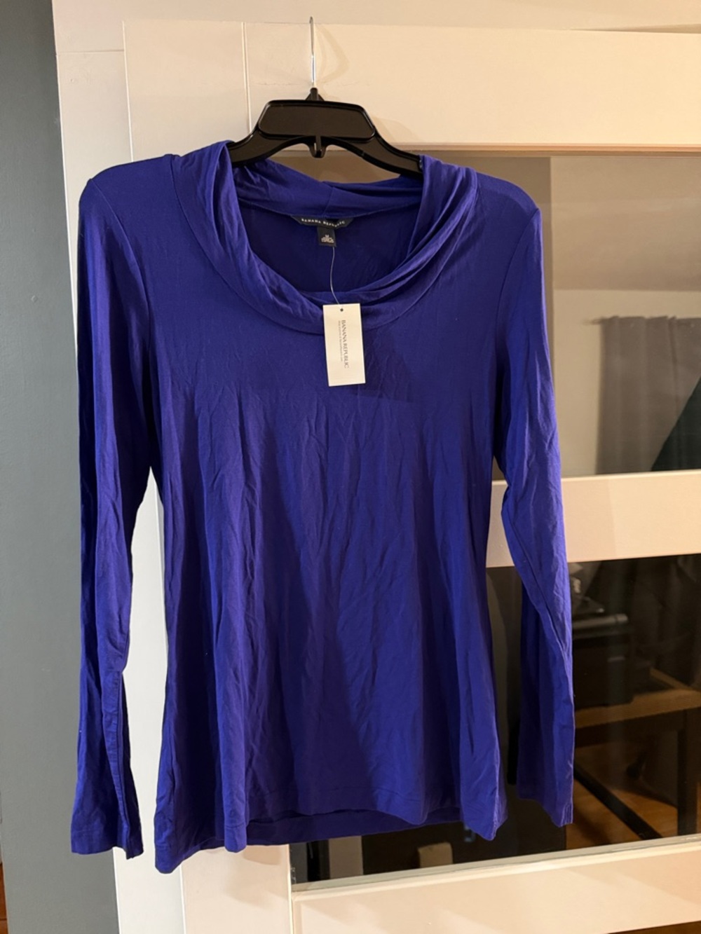 Banana Republic Cowl Neck Long-Sleeve Top in Vibrant Royal Blue